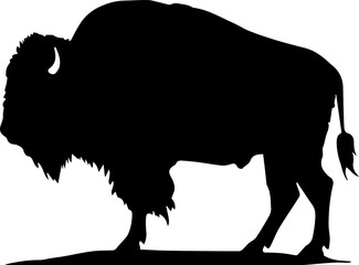 Bison animal silhuette white background images