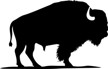 Bison animal silhuette white background images