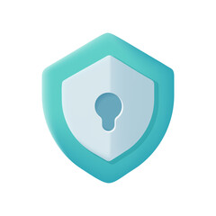 3d shield finger scanner icon. Security concept. Password. Money protection from crooks. 3d illustration