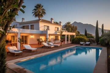 Obraz na płótnie Canvas Luxurious Modern Villa: Elegance and Style in Residential Design