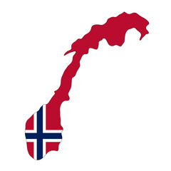 Norway Flag Map (PNG)