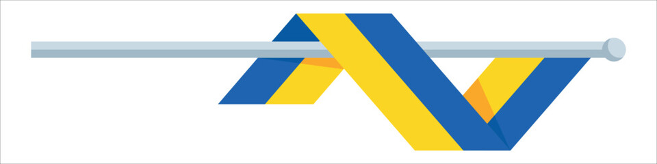 Flag of Ukraine. Vector on a white background