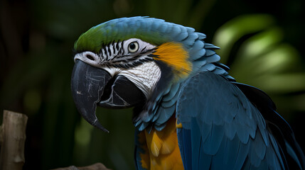 Fototapeta premium macaw, blue macaw, blue bird, bird, parrot, blue parrot - Generative AI