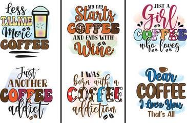 Coffee Sublimation Design Bundle, T-Shirt Design, Mug Design.