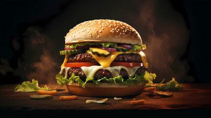 burger in a background