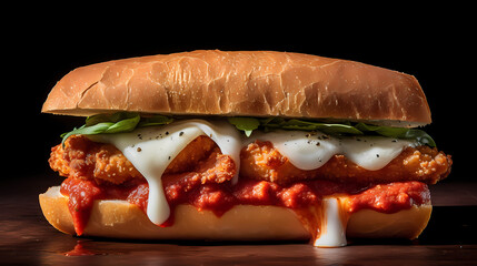 sandwich with salmon and vegetables