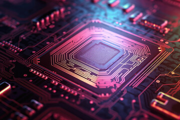 a close up photo of tech electronic chip in a circuit board