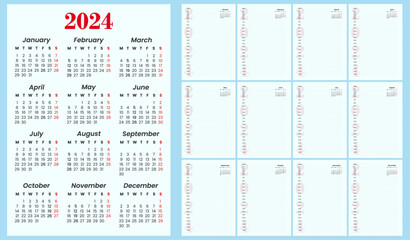 Agenda and calendar for 2024 