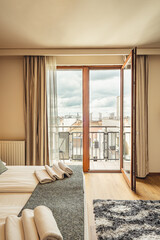 An apartment room photographed from the inside.