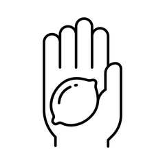 Lemon in hand icon