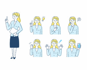 女性の表情　バリーエーションセット