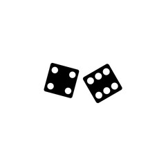 Dice icon for web design isolated on white background