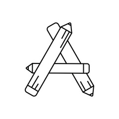 Letter A logo with education pencil illustration concept