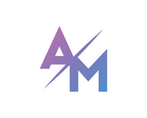 Modern letter am logo concept with gradient color