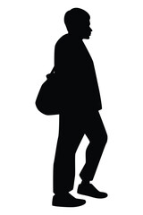 Man silhouette vector on white background ,people in black and white, illustration for creative content.