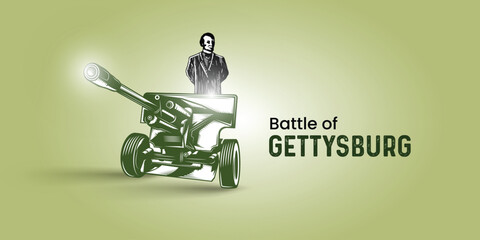 battle of Gettysburg vector illustration. - obrazy, fototapety, plakaty
