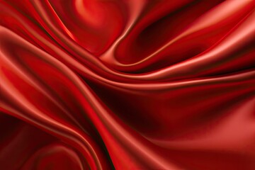 Fototapeta na wymiar Luxurious Silky Abstract Design: Red Ripple-Textured Crumpled Wallpaper with Smooth Elegant Wrinkles, Generative AI