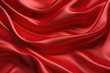 Fototapeta na wymiar Luxurious Elegance of Red Wrinkled and Smooth Silky Wallpaper. Generative AI