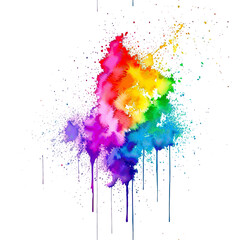 Fototapeta premium Watercolor rainbow illustration of lgbt right. Abstract LGBT rainbow watercolor. Cut out on white background. Generative AI