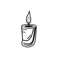 Burning aroma candle in a jar isolated on white background