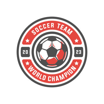 Soccer Logo or football club sign badge isolated. Football logo with shield background vector design