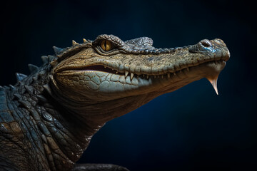 Fototapeta premium crocodile head close up head of a crocodile Gharial portrait Gavialis gangeticus