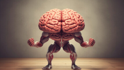 Strong human brain activation, power concept. Character design. Generative AI