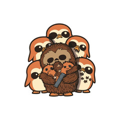 Chewbacca Sticker ready to print with 300 DPI, eps 8. You can use Sticker of Star Wars Chewbacca valentine to your project
