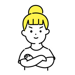 かわいい人物のイラストシリーズ _ カジュアルな女性_ 自信