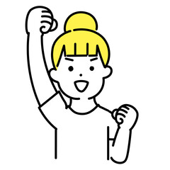 かわいい人物のイラストシリーズ _ カジュアルな女性_ 応援