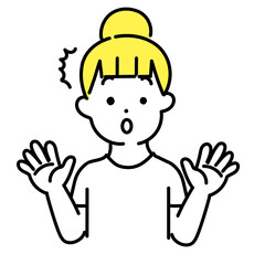 かわいい人物のイラストシリーズ _ カジュアルな女性_ 驚く