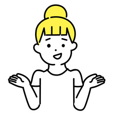 かわいい人物のイラストシリーズ _ カジュアルな女性_ 呆れる