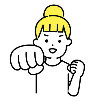 recommend clip art: かわいい人物のイラストシリーズ _ カジュアルな服装の女性_ パンチ