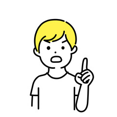 かわいい人物のイラストシリーズ _ カジュアルな男性_ 念押し