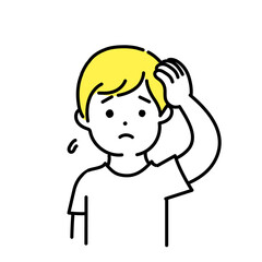 かわいい人物のイラストシリーズ _ カジュアルな男性_ 困る