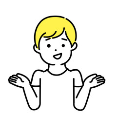 かわいい人物のイラストシリーズ _ カジュアルな男性_ 呆れる