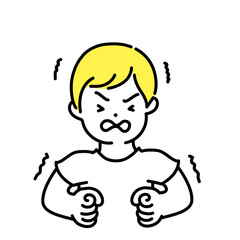 かわいい人物のイラストシリーズ _ カジュアルな男性_ 我慢