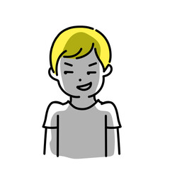 かわいい人物のイラストシリーズ _ カジュアルな服装の男性_ 企む