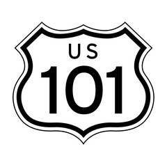 US 101 Road Sign, Isolated Road Sign vector