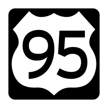 US 95 Road Sign, US Route 95, Isolated Road Sign vector