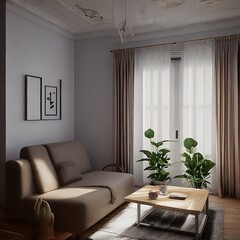 modern living room illuminated with natural light