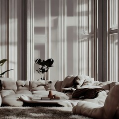 modern living room illuminated with natural light