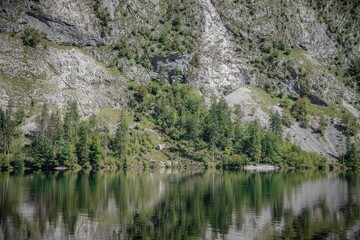 Fototapeta na wymiar Beautiful of a landscape in German Alps Obersee Bavaria