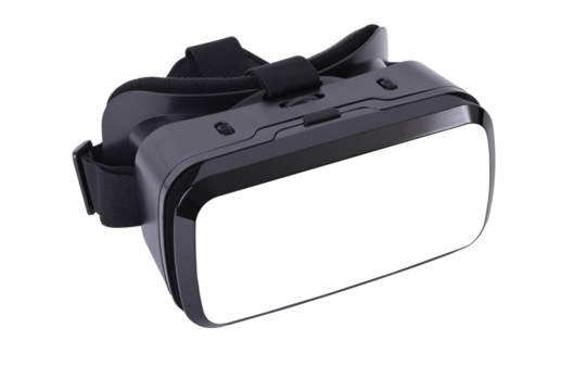 5G, virtual reality,VR goggles white screen isolated on white background
