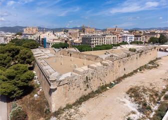 bastion of principe and neighborhood of La Calatrava, Palma of Majorca, Balearic Islands, Spain
