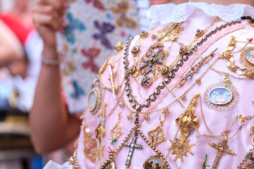 Dance of the Eagles and Sant Joan Pelos, Corpus Christi procession, Pollensa, Majorca, Balearic Islands, Spain