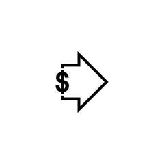  Dollar arrow icon. Symbol, logo illustration on white background 