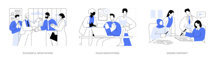 International negotiations abstract concept vector illustrations.