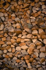 Vertical shot of Wood stack