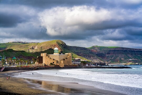 Beautiful Cicer Beach on a cloudy day, Gran Canaria, Las Palmas
